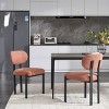 Set of 2 Modern Upholstered Armless Dining Chairs with Curved Backrest and Metal Legs,Mid-Century Style for Kitchen Dining Room-Coolbibila - 3 of 4
