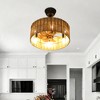 18" Rustic Rattan-Style Ceiling Fan with 6-Light Fixture, Vintage Rope Cage Design and Remote Control for Dining or Bedroom - 4 of 4