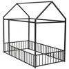 Racxily Metal House Bed Frame, Fenced Design for Kids & Teens - 2 of 4
