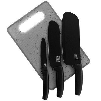 Gibson Home Edge Craft Nonstick Stainless Steel Cutlery Set with Cutting Board