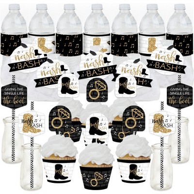 Big Dot of Happiness Nash Bash - Nashville Bachelorette Party Favors and Cupcake Kit - Fabulous Favor Party Pack - 100 Pieces