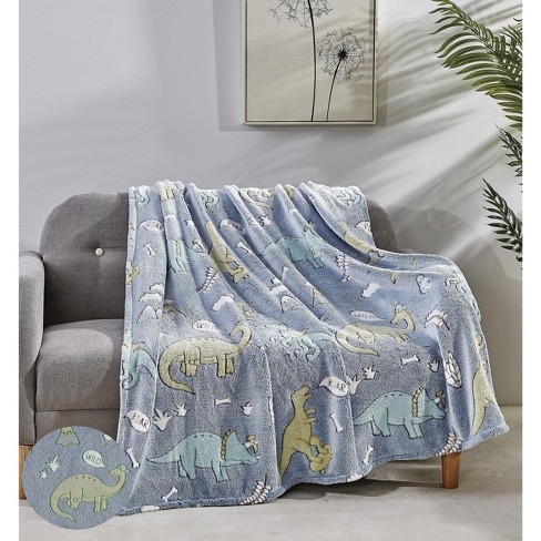 Blue dinosaur outlet blanket