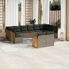 vidaXL 12 Piece Patio Sofa Set with Cushions Gray and Dark Gray Poly Rattan - Without Table - 2 of 4