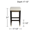 55 Downing Street Jaxon Black Wood Bar Stool 31" High Modern White Faux Leather Cushion with Footrest for Kitchen Counter Height Island Shed House - 4 of 4