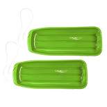 Lucky Bums Snow Kids 48 Inch 2 Person Plastic Toboggan Sled with Built In Handles and Pull Rope for Children Ages 8 and Up, Green (2 Pack)
