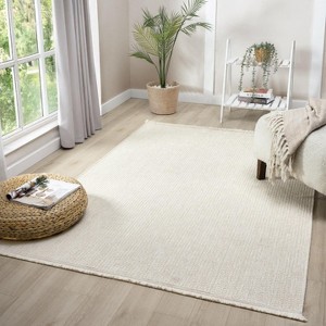 Luxe Weavers Modern Farmhouse Area Rug Neutral Fringe Carpet - 1 of 4