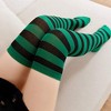 Striped Patterned Over the Knee Socks from the Sock Panda (Women's Sizes Adult Medium) - Green and Black - 2 of 3