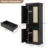Tall Kitchen Pantry Cabinet - Rattan Doors, Adjustable Shelves, Freestanding Cupboard - 2 of 4