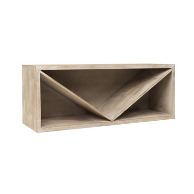 Wooden Natural Wine Display Wall Shelf - Crystal Art Gallery