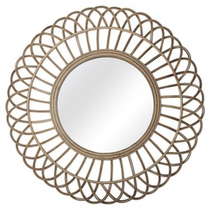 VIP Metal 31 in. Brown Rattan Mirror - 1 of 3