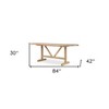 HomeRoots 84" Light Brown Solid Wood Trestle Base Oval Dining Table - 3 of 4