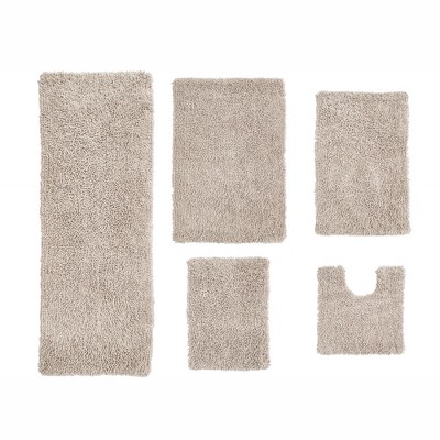 Fantasia Bath Rug Collection Cotton Shaggy Pattern Tufted Set of 5 Bath Rug Set - Home Weavers