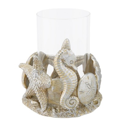 Beachcombers Gold Shell Candle Holder