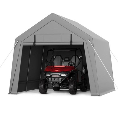 Carport Storage Shed,Portable Garage with Roll-up Zipper Door,Heavy Duty Waterproof Tarp,Storage for Motorcycle,Bike, Firewood,Garden Tools
