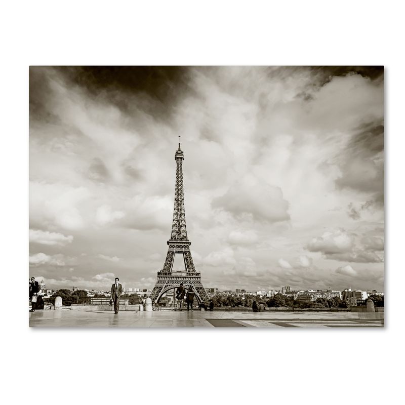 Trademark Fine Art -Preston 'Paris Eiffel Tower and Man' Canvas Art, 2 of 4