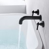 Sumerain Matte Black Bath Tub Faucet Set Wall Mount Bathtub Filler Two Handle with Rough-in Valve - 3 of 4