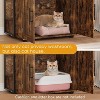 Cat Litter Box Enclosure with Shelves, Large Hidden Litter Box Furniture Cabinet, Modern Cat House with Storage & Ventilation - 3 of 4