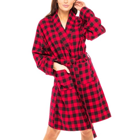 Leveret Womens Flannel Robe Plaid