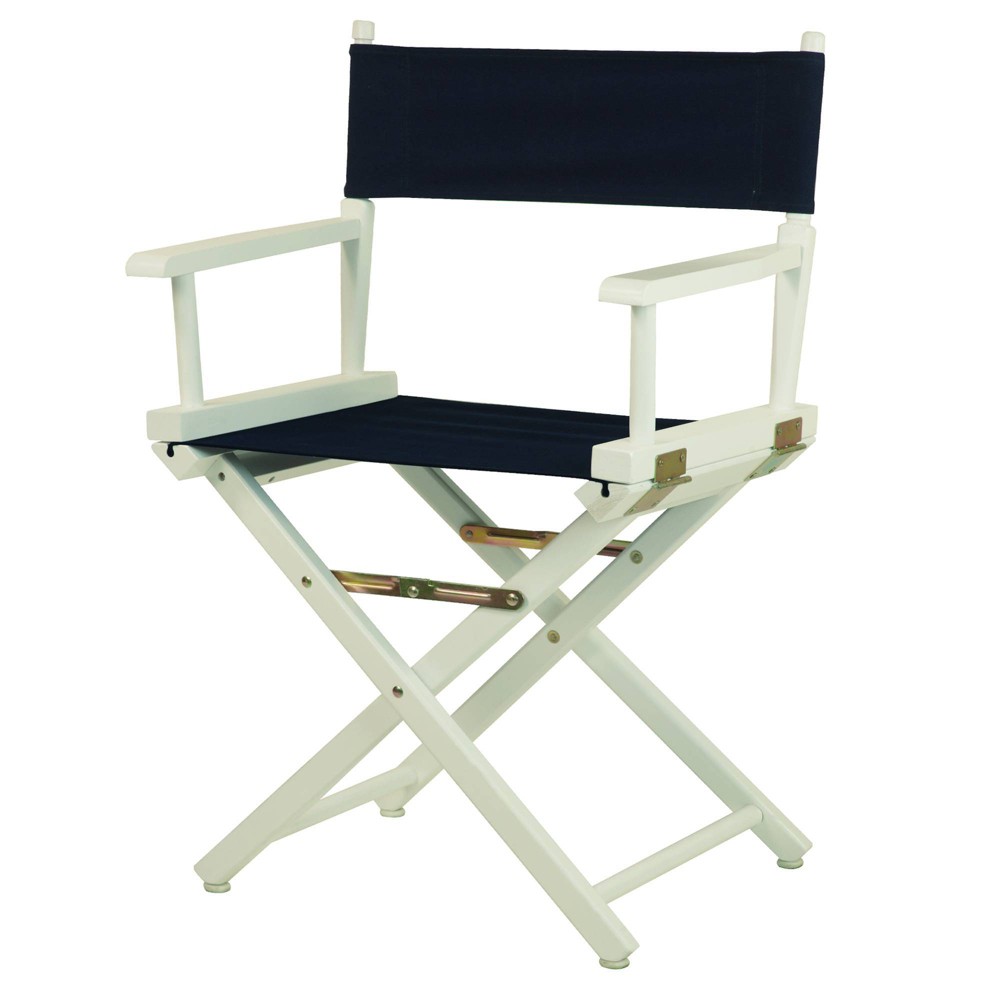 Photos - Dining Table Director's Chair - White Frame, Blue Canvas