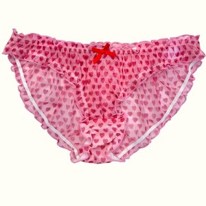 Milanblocks Pink Sheer Heart Coquette Panty - 1 of 4