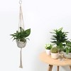 Unique Bargains Macrame Vintage Handmade Braided Rope Flower Plant Hanger Beige 39.4 Inch 2 Pcs - 4 of 4