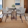 LeisureMod Bristol 27" Round Dining Table with MDF Top and Walnut Steel Pedestal Base for Modern Kitchen and Dining Room - 2 of 4