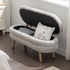 VASIP Velvet Fabric Storage Bench with  Hidden Storage and Sturdy Wood Legs for Bedroom,Living Room - 3 of 4