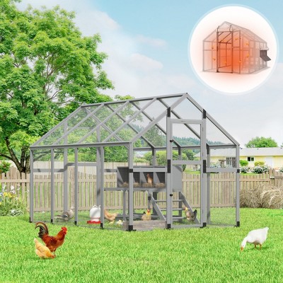 Sandinrayli Extra Large Chicken Coop Run, Outdoor Hen House with Removable Waterproof Full Cover