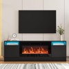 Coolmee TV Stand with Storage Place for TV up to 55 Inch, Modern Entertainment Center with Storage Cabinet, Fits into 36 inch Electric Fireplace - 3 of 4