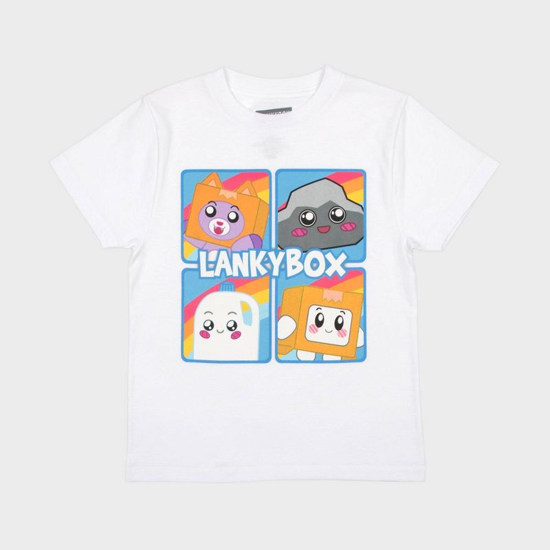 Boys&#39; Lanky Box Short Sleeve Graphic T-Shirt - White, 1 of 4