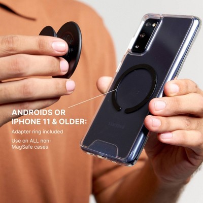 PopSockets Magnetic Phone Grip with MagSafe, Magnetic Adapter Ring Included - Black - Thumbnail 4
