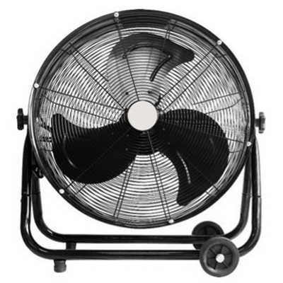 Lifesmart 24-Inch Black Metal Recirculating Floor Fan with Caster Wheels