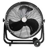 Lifesmart FGD-24Y 24 Inch Recirculating Floor Fan with Adjustable Pitch, 3 Speed Settings, 2 Caster Wheels, and Non-Slip Rubber Feet, Black