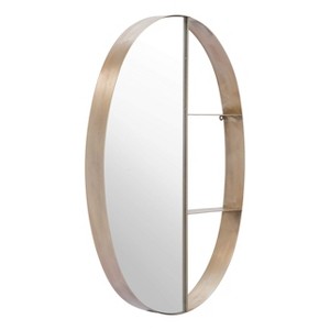 Zuo Latitude Oval Shelf Mirror Antique Bronze - 1 of 3