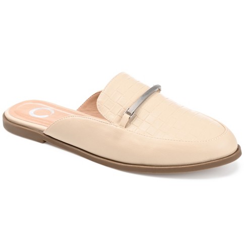 Journee Collection Womens Rubee Slip On Round Toe Mules Flats, Off White 12  : Target