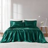 Lyngins Satin Luxury Bed Sheets Set, Wrinkle-Free Split King Bedding Set, 1 Flat Sheet, 2 Fitted Sheets (Fits 16" Mattresses), 4 Pillowcases - 2 of 4