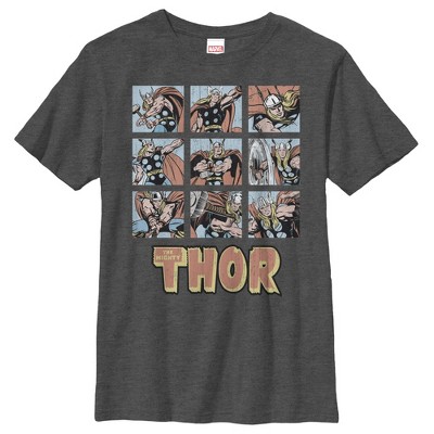 Boy's Marvel Classic Thor Battle Scenes T-Shirt - Charcoal Heather - X Large