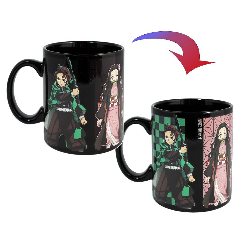 Demon Slayer Manga Anime Heat Color Changing Coffee Mug Tea Cup 16 oz. Black, 4 of 6
