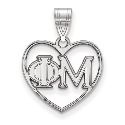 Black Bow Jewelry Sterling Silver Phi Mu Greek Life Pendant