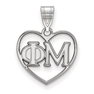 Black Bow Jewelry Sterling Silver Phi Mu Greek Life Pendant - 1 of 3