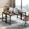 Tangkula 2 PCS 63" Computer Desk Modern Industrial Office Desk w/ Metal Frame & Large Executive Desk - 2 of 4