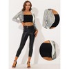 INSPIRE CHIC Women's Sequin Long Sleeve Open Front Cropped Cardigan Shrug Jacket - 2 of 4