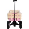 Acekool Steel Garden Cart 176 lbs Capacity, All-Terrain Wagon with Wood Side Panels, 10" Air Tires, Foldable Handle, for Yard Farm Orchard, Blue - 2 of 4