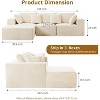 Coucheta 108" L-Shaped Sectional Cloud Couch - Boneless Design, No Assembly, Convertible Sleeper, Deep Corduroy Seat, Multiple Colors - 2 of 4