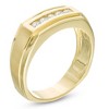 Pompeii3 1/2Ct Men's Five Stone Diamond Brushed Ring in 14k Yellow Gold - 2 of 4