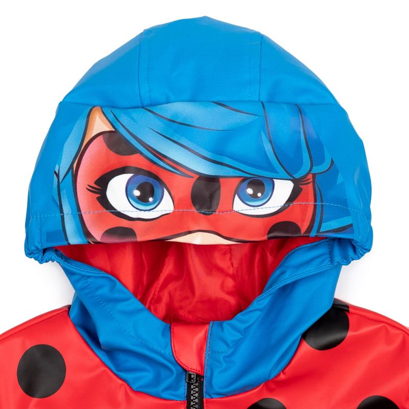 Miraculous Ladybug Girls Zip Up Waterproof Rain Jacket Little Kid to Big Kid , 2 of 8