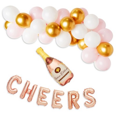 Sparkle and Bash 76 Piece Cheers Balloon Kit for Bachelorette, Bridal Shower, and Engagement Party Garlans