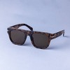 Women's Tortoise Shell Flat Top with Metal Sunglasses - A New Day™ Brown: UV Protection, Recycled Plastic Frame - 2 of 2