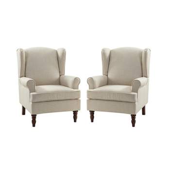 Set of 2 Umberto Traditional Accent Armchair with Turned Legs | ARTFUL LIVING DESIGN
