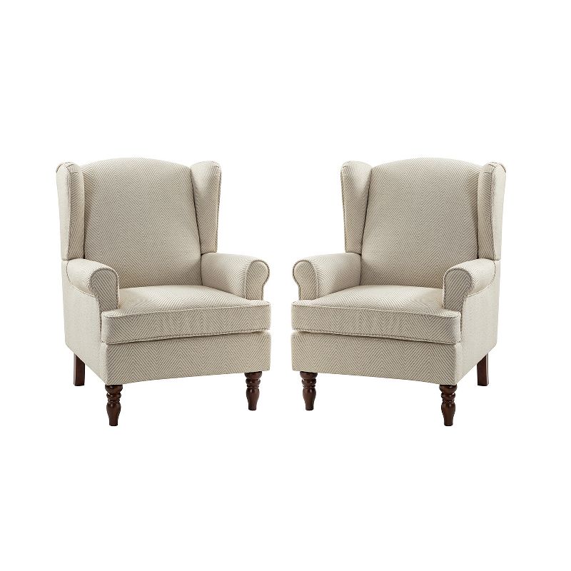 Set of 2 Umberto Traditional Accent Armchair with Turned Legs | ARTFUL LIVING DESIGN, 1 of 10